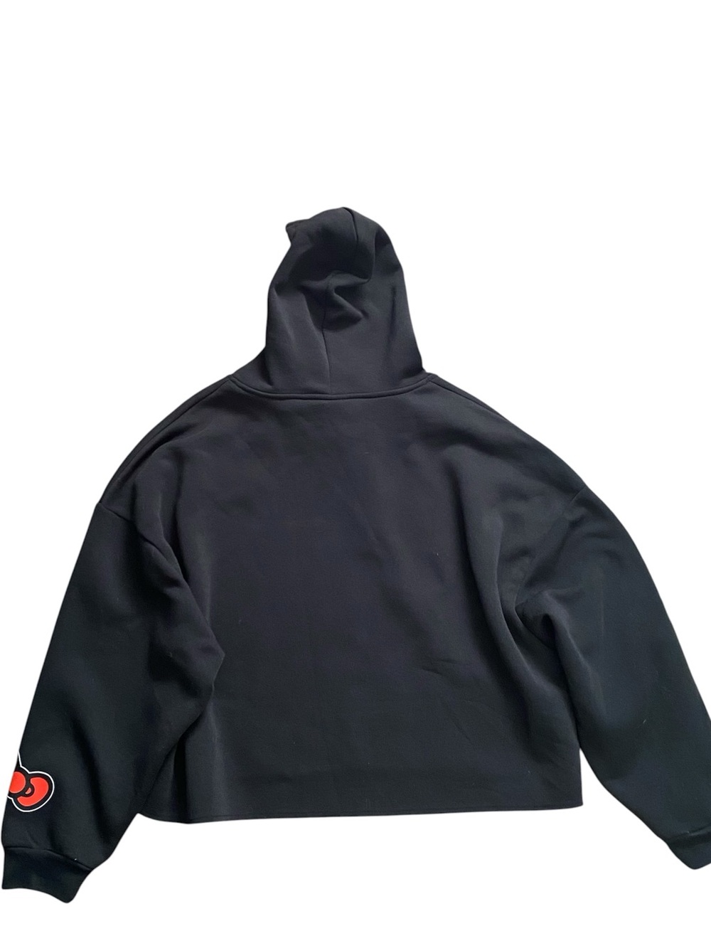 Hello Kitty Cropped Hoodie Pullover Sweatshirt Women’s XL Black - Picture 3 of 6